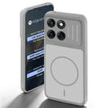 Grey-White back cover for Motorola Moto Edge 60 Fusion 5G with camera cut protection and ring design on back side.
