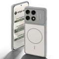 Grey-White back cover for Motorola Moto Edge 70 Pro 5G with camera cut protection and ring design on back side.