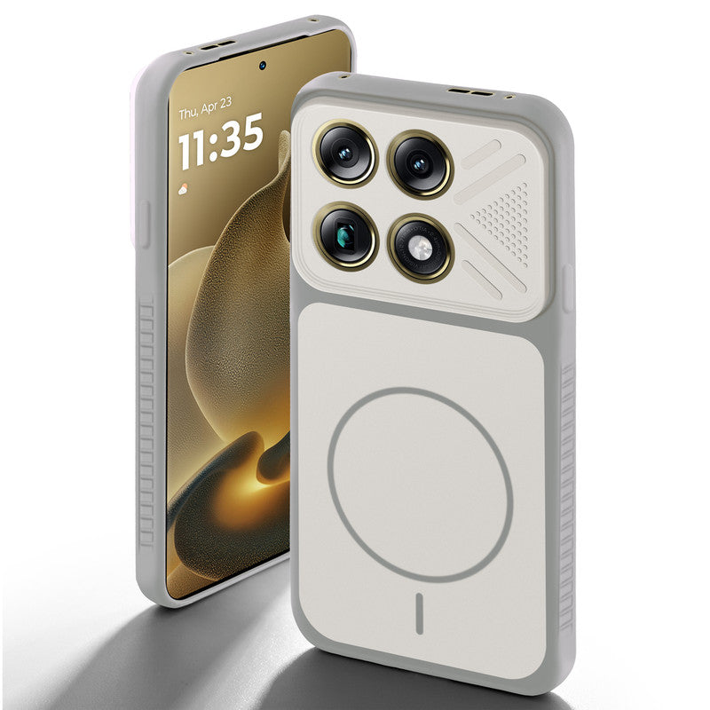 Grey-White back cover for Motorola Signature with camera cut protection and ring design on back side.