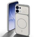 Grey-White back cover for Oppo F31 5G with camera cut protection and ring design on back side.