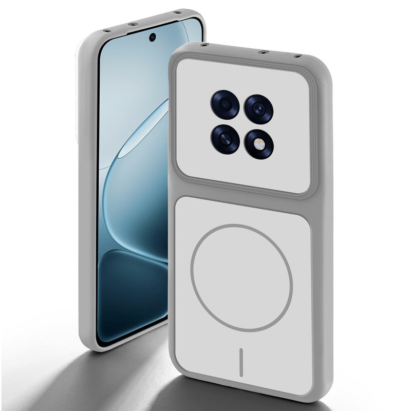 Grey-White back cover for Oppo F31 Pro Plus 5G with camera cut protection and ring design on back side.