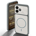 Grey-White back cover for OPPO K14 Lite 5G with camera cut protection and ring design on back side.
