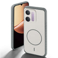Grey-White back cover for Redmi 17C 5G with camera cut protection and ring design on back side.