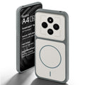 Grey-White back cover for Redmi A4 5G with camera cut protection and ring design on back side.