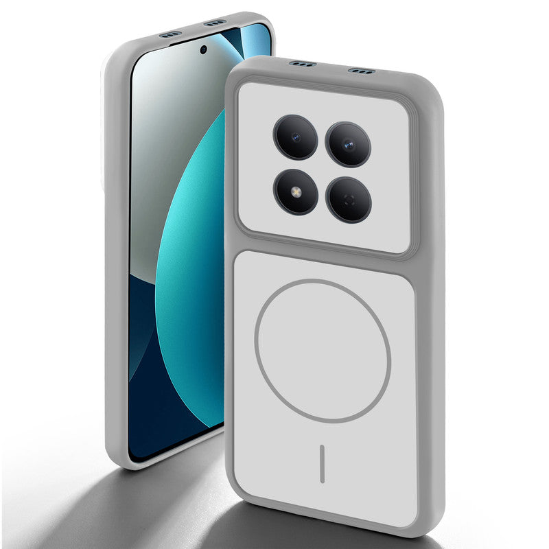 Grey-White back cover for Redmi Note 15 Pro 5G with camera cut protection and ring design on back side.