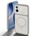 Grey-White back cover for Vivo T5 Pro 5G with camera cut protection and ring design on back side.
