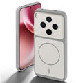Grey-White back cover forMotorola Vivo X300 5G with camera cut protection and ring design on back side.