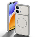 Grey-White back cover for Vivo Y05 4G with camera cut protection and ring design on back side.