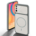 Grey-White back cover for Vivo Y20 with camera cut protection and ring design on back side.
