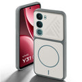 Grey-White back cover for Vivo Y31 Pro 5G with camera cut protection and ring design on back side.