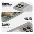Grey-White phone case for Motorola Moto Edge 70 5G showing camera safety edges, anti slip side grip and easy press button covers.