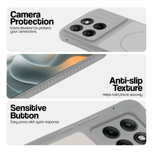 Grey-White phone case for Motorola Moto Edge 70 Fusion 5G showing camera safety edges, anti slip side grip and easy press button covers.