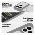 Grey-White phone case for Realme 15T 5Gshowing camera safety edges, anti slip side grip and easy press button covers.