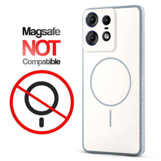 Matte Silicone Dual Color Back Cover with Metal Buttons & Ring Design for Motorola Moto Edge 50 Pro 5G
