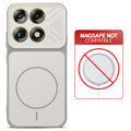Grey-White back cover for Motorola Signature with printed ring pattern and message showing not compatible with MagSafe charging.
