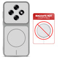 Grey-White back cover for Oppo F31 Pro 5G with printed ring pattern and message showing not compatible with MagSafe charging.