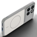 Angled view of Grey-White mobile case for Motorola Moto Edge 60 Fusion 5G with proper charging port cutout, speaker holes and strong corner protection.