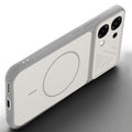 Angled view of Grey-White mobile case for Oppo F33 5G with proper charging port cutout, speaker holes and strong corner protection.