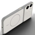 Angled view of Grey-White mobile case for Poco C81 4G with proper charging port cutout, speaker holes and strong corner protection.