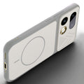 Angled view of Grey-White mobile case for Realme 16 Pro 5G with proper charging port cutout, speaker holes and strong corner protection.