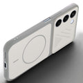 Angled view of Grey-White mobile case for Realme C83 5G with proper charging port cutout, speaker holes and strong corner protection.