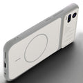 Angled view of Grey-White mobile case for Vivo V20 with proper charging port cutout, speaker holes and strong corner protection.