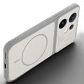 Angled view of Grey-White mobile case for Vivo V60 5G with proper charging port cutout, speaker holes and strong corner protection.