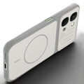 Angled view of Grey-White mobile case for Vivo Y51 Pro 5G with proper charging port cutout, speaker holes and strong corner protection.