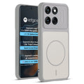 Front and back view of Grey-White protective back cover for Motorola Moto Edge 60 5G with textured sides, camera guard and slim fit design.