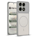 Front and back view of Grey-White protective back cover for Motorola Moto Edge 70 Pro 5G with textured sides, camera guard and slim fit design.