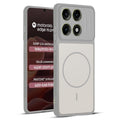 Front and back view of Grey-White protective back cover for Motorola Moto Edge 70 Pro Plus 5G with textured sides, camera guard and slim fit design.