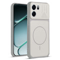 Front and back view of Grey-White protective back cover for OnePlus Nord CE 6 5G with textured sides, camera guard and slim fit design.