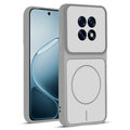 Front and back view of Grey-White protective back cover for Oppo F31 Pro Plus 5G with textured sides, camera guard and slim fit design.