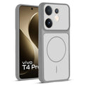Front and back view of Grey-White protective back cover for Vivo T4 Pro 5G with textured sides, camera guard and slim fit design.