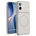 Front and back view of Grey-White protective back cover for Vivo T5 Pro 5G with textured sides, camera guard and slim fit design.