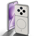 Grey-White back cover for Vivo X200T 5G with camera cut protection and ring design on back side.