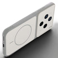 Angled view of Grey-White mobile case for Vivo X200T 5G with proper charging port cutout, speaker holes and strong corner protection.