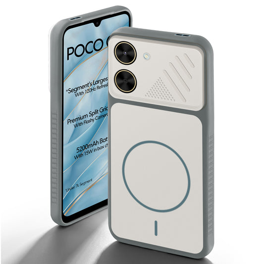 Dual Tone Silicone Grip Back Cover with Camera Protection for Poco C71