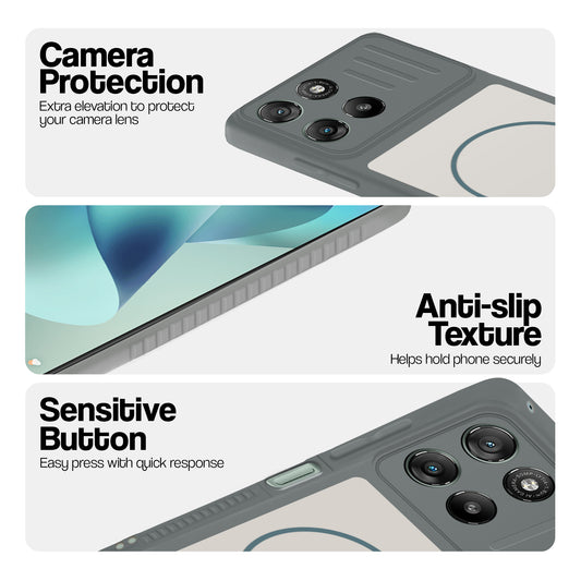 Dual Tone Silicone Grip Back Cover with Camera Protection for Motorola G57 Power 5G