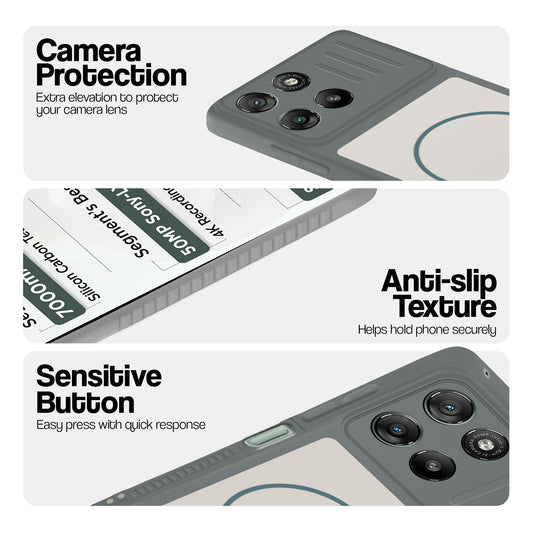 Dual Tone Silicone Grip Back Cover with Camera Protection for Motorola G67 Power 5G