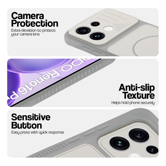 Dual Tone Silicone Grip Back Cover with Camera Protection for Oppo Reno 16 Pro 5G