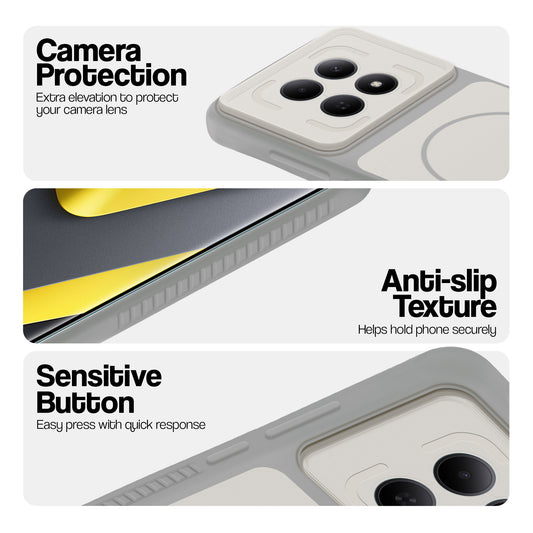 Dual Tone Silicone Grip Back Cover with Camera Protection for Poco M8 5G