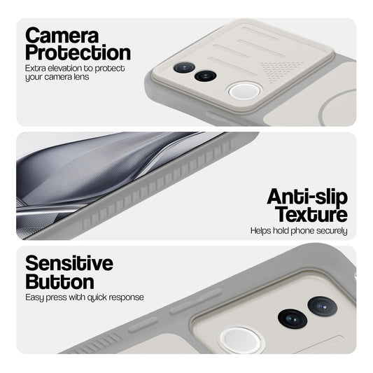 Dual Tone Silicone Grip Back Cover with Camera Protection for Vivo V50e 5G