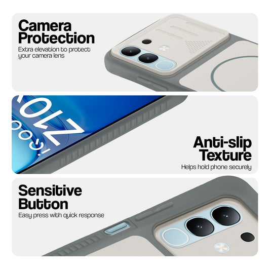 Dual Tone Silicone Grip Back Cover with Camera Protection for iQOO Z10X 5G