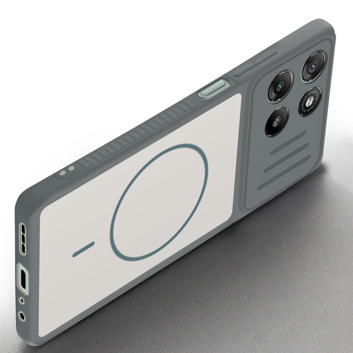 Dual Tone Silicone Grip Back Cover with Camera Protection for Motorola G57 Power 5G