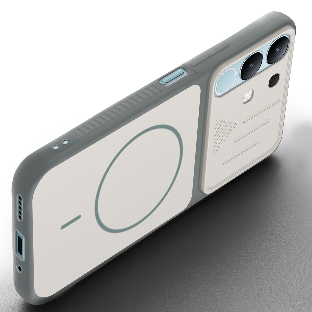Dual Tone Silicone Grip Back Cover with Camera Protection for iQOO Z10X 5G