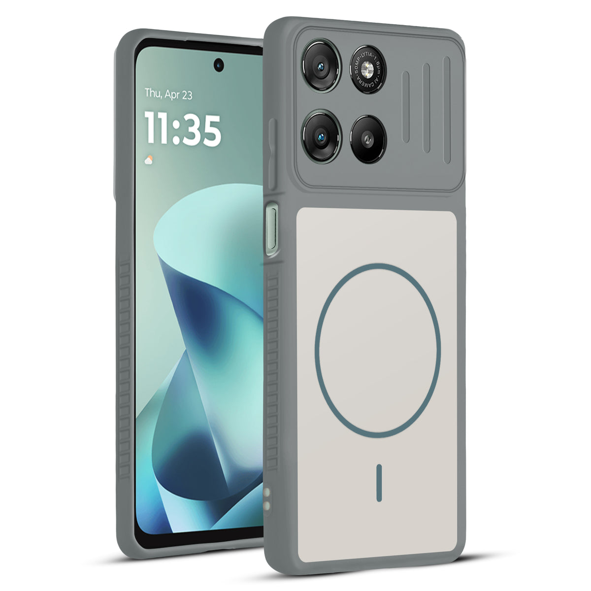 Dual Tone Silicone Grip Back Cover with Camera Protection for Motorola G57 Power 5G