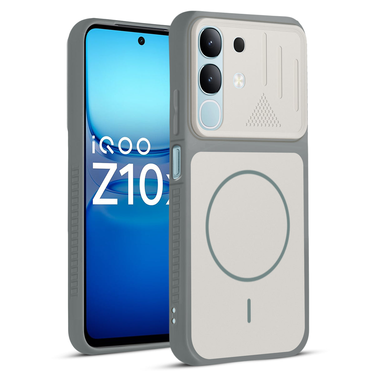 Dual Tone Silicone Grip Back Cover with Camera Protection for iQOO Z10X 5G
