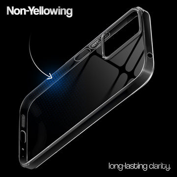 Crystal Clear Anti-Yellow Transparent Back Cover Case With Camera Ring Protection for Motorola G06 Power 5G