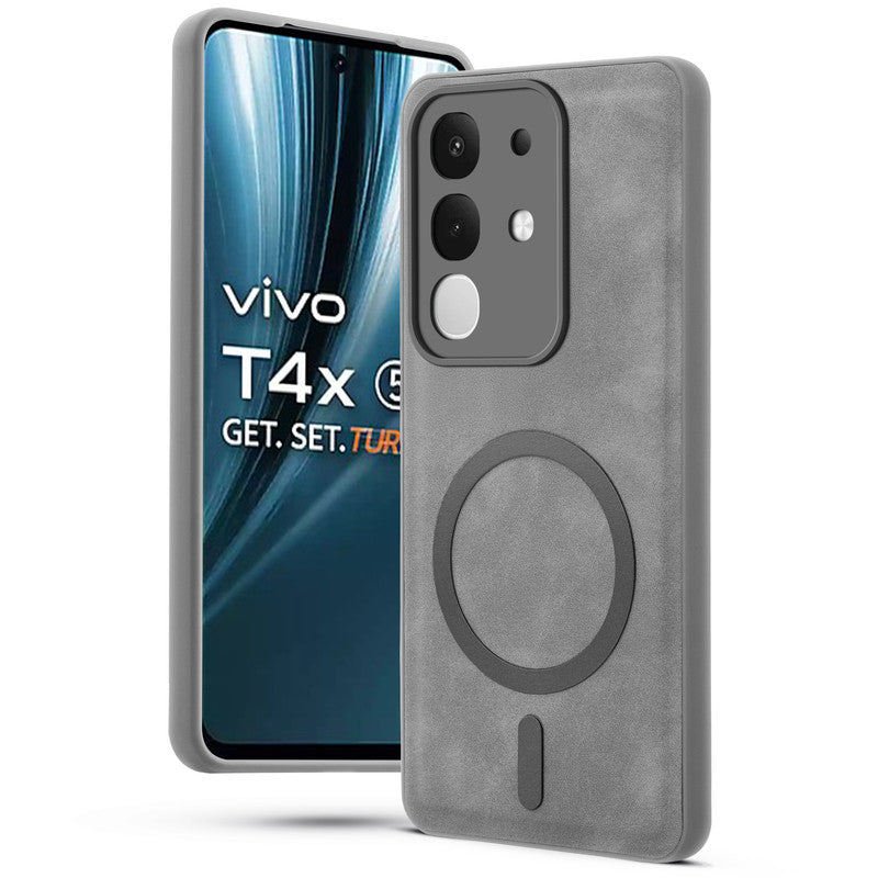 Cushion Grip Leather Case for Vivo T4x 5G